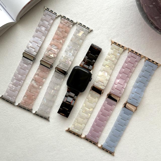 【Apple Watch バンド 41/40/38mm】マーブル樹脂バンド (ピンク) for Apple Watch SE(第2/1世代)/Series9/8/7/6/5/4/3/2/1