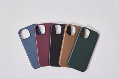 【iPhone15 Pro】Leather Plain Case(green)
