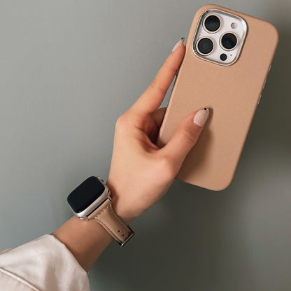 【Apple Watch38/40/41/42(S10)mm】Real Leather Band for Apple Watch (BLACK)