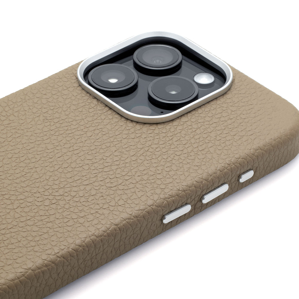 Rich in color Leather Mag Case (latte beige)